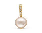 Кулон из серебра с белой круглой речной жемчужиной 9-10 мм Кулон из серебра с белой круглой речной жемчужиной 9-10 мм