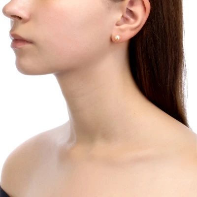 Пусеты из серебра 925 пробы с розовыми речными жемчужинами 7,5-8 мм