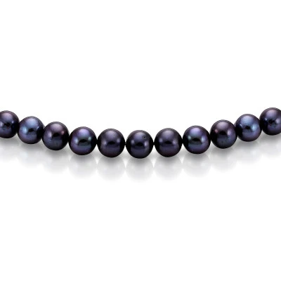 Ожерелье из черного круглого речного жемчуга класса ААА. Жемчужины 7,5-8 мм