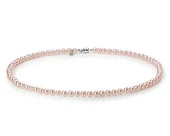 Ожерелье из розового круглого речного жемчуга класса ААА. Жемчужины 5,5-6 мм