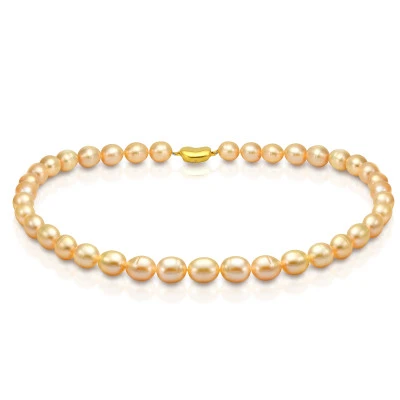 Ожерелье из розового рисообразного речного жемчуга. Жемчужины 10-11 мм