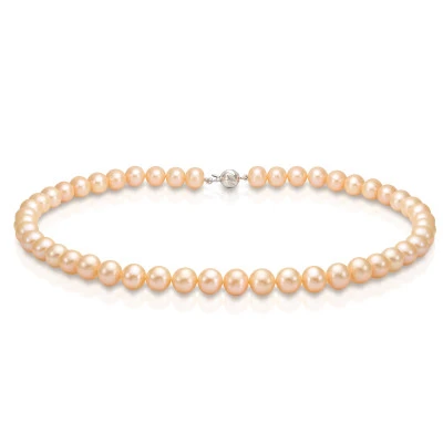 Ожерелье из розового круглого речного жемчуга класса ААА. Жемчужины 8-8,5 мм