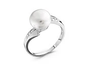 Кольцо из серебра с белой речной жемчужиной 8,7 мм