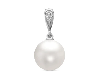 Подвеска из золота с белой морской Австралийской жемчужиной 12,6-12,9 мм