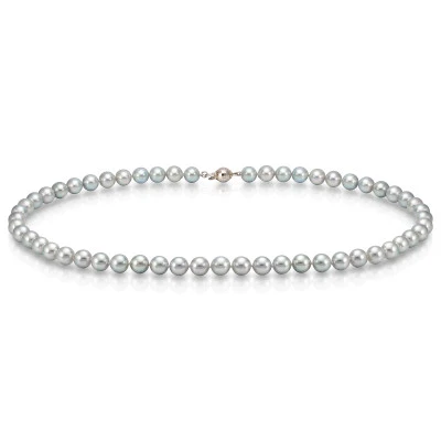 Ожерелье из серебристого морского жемчуга Акойя (Япония). Жемчужины 7-7,5 мм. Класс ААА