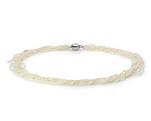 Ожерелье 10-рядное из белого барочного речного жемчуга. Жемчужины 2 мм Ожерелье 10-рядное из белого барочного речного жемчуга. Жемчужины 2 мм