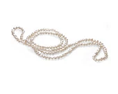 Длинные бусы из белого барочного речного жемчуга класса ААА. Жемчужины 7-7,5 мм