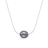 Цепочка из серебра с серебристой рисообразной речной жемчужиной 10-11 мм