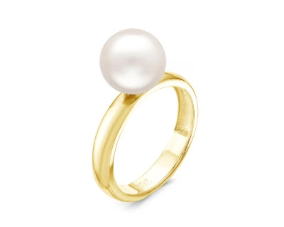 Кольцо из серебра с белой речной жемчужиной 8,5-9 мм