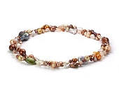 Длинные бусы "микс" из речного жемчуга класса АА+. Жемчужины 7-17 мм