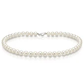 Ожерелье из белого круглого речного жемчуга класса АА+. Жемчужины 8,5-9,5 мм