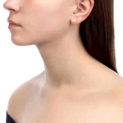 Пусеты из серебра 925 пробы с белыми речными жемчужинами 8-8,5 мм