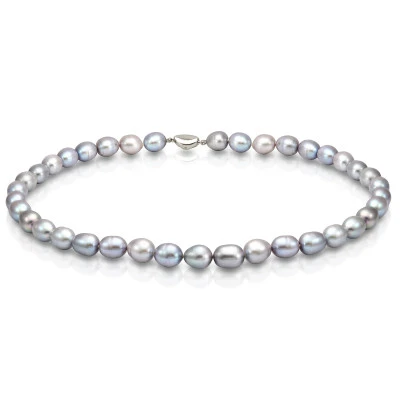 Ожерелье из серого рисообразного жемчуга. Жемчужины 10-11 мм