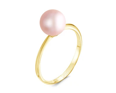 Кольцо из серебра с розовой речной жемчужиной 7-7,5 мм