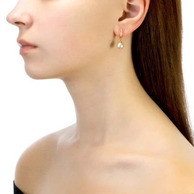 Серьги из серебра с розовыми речными жемчужинами 8,5-9 мм