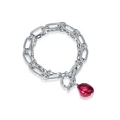 Браслет из ювелирного сплава с красным барочным жемчугом 11-12 мм