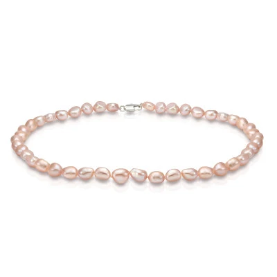 Ожерелье из розового барочного речного жемчуга класса ААА. Жемчужины 9-10 мм