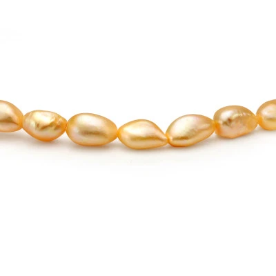 Ожерелье из золотого барочного речного жемчуга класса ААА. Жемчужины 10-11 мм