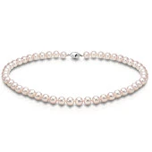 Ожерелье из белого круглого морского жемчуга Акойя (Япония). Жемчужины 8-8,5 мм. Класс АА+