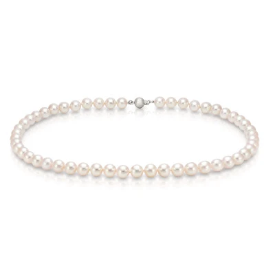 Ожерелье из белого круглого морского жемчуга Акойя (Япония). Жемчужины 7,5-8 мм. Класс АА+