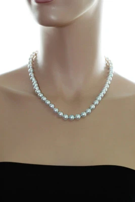 Ожерелье из серебристого морского жемчуга Акойя (Япония). Жемчужины 7,5-8 мм. Класс ААА