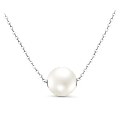 Цепочка из золота с белой морской Австралийской жемчужиной. Длина 45 см