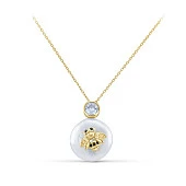 Цепочка из серебра 925 пробы с белой барочной жемчужиной 14,5-15 мм