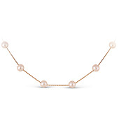 Цепочка из красного золота с розовыми морскими жемчужинами 7-7,5 мм. Длина 45 см Цепочка из красного золота с розовыми морскими жемчужинами 7-7,5 мм. Длина 45 см