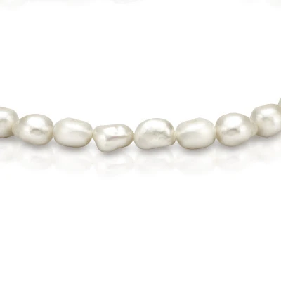Ожерелье из белого барочного речного жемчуга класа АА+. Жемчужины 9-10 мм