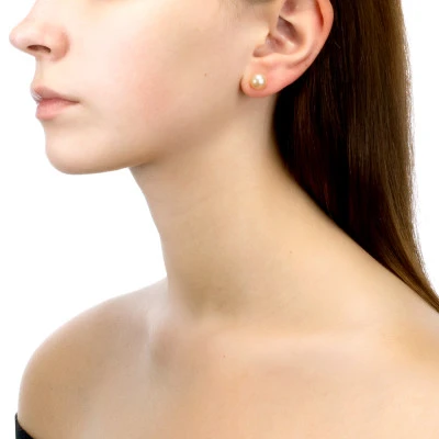 Пусеты из серебра 925 пробы с лавандовыми речными жемчужинами 9,5-10 мм