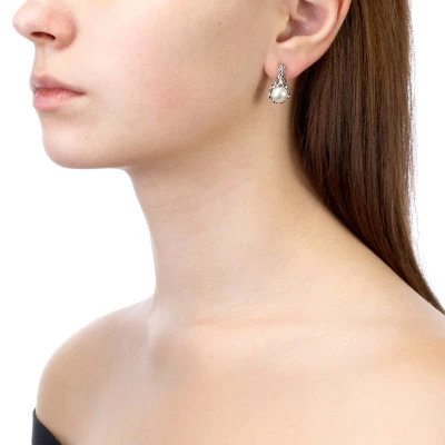 Серьги из серебра c белыми речными жемчужинами 8-8,5 мм