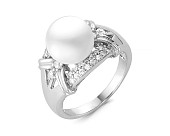Кольцо из серебра с белой речной жемчужиной 9,5 мм Кольцо из серебра с белой речной жемчужиной 9,5 мм