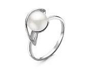 Кольцо из серебра с белой речной жемчужиной 7,5-8 мм