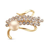 Брошь из ювелирного сплава с розовой речной жемчужиной 11 мм