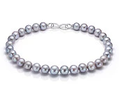 Ожерелье из 30 жемчужин из серебристого речного жемчуга класса АА. Жемчужины 13-15 мм