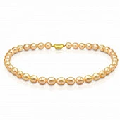 Ожерелье из розового рисообразного речного жемчуга. Жемчужины 10-11 мм