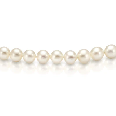 Ожерелье из белого круглого речного жемчуга класса ААА. Жемчужины 7-7,5 мм