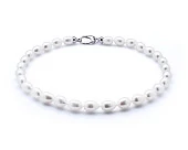 Ожерелье из белого рисообразного речного жемчуга. Жемчужины 10-11 мм