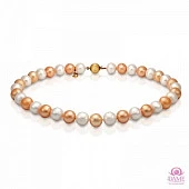 Ожерелье "микс" из круглого речного жемчуга класса ААА. Жемчужины 10,5-11,5 мм