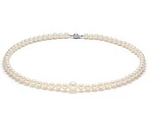 Ожерелье из белого круглого речного жемчуга класса ААА. Жемчужины 6,5-10 мм