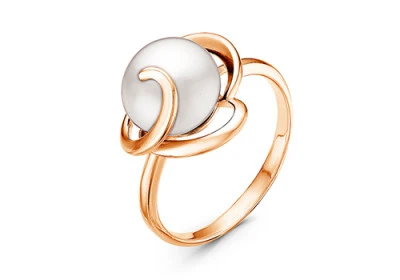 Кольцо из серебра с белой речной жемчужиной 10,5-11 мм