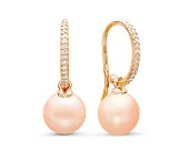 Серьги из серебра с розовыми речными жемчужинами 8,5-9 мм