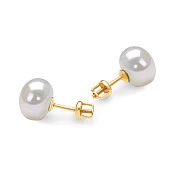 Пусеты из серебра 925 пробы с белыми речными жемчужинами 10,5-11 мм