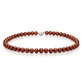 Ожерелье из шоколадного морского круглого жемчуга (Южный Китай). Жемчужины 7,5-8 мм