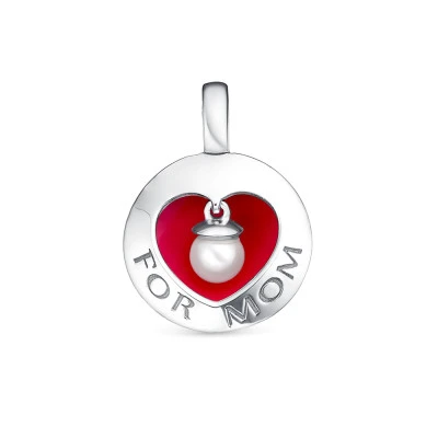 Кулон из серебра с белой жемчужиной Майорика 4 мм