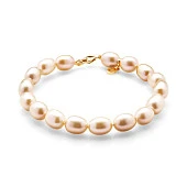 Браслет из розового рисообразного речного жемчуга. Жемчужины 10-11 мм