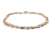 Ожерелье из розового барочного речного жемчуга. Жемчужины 10-13 мм