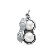 Подвеска из серебра с белыми речными жемчужинами 8-8,5 мм