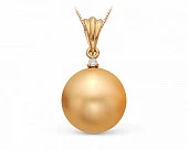 Подвеска из золота с золотистой морской Австралийской жемчужиной 12-12,5 мм