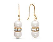 Серьги из серебра с белыми речными жемчужинами 6,5-7 мм